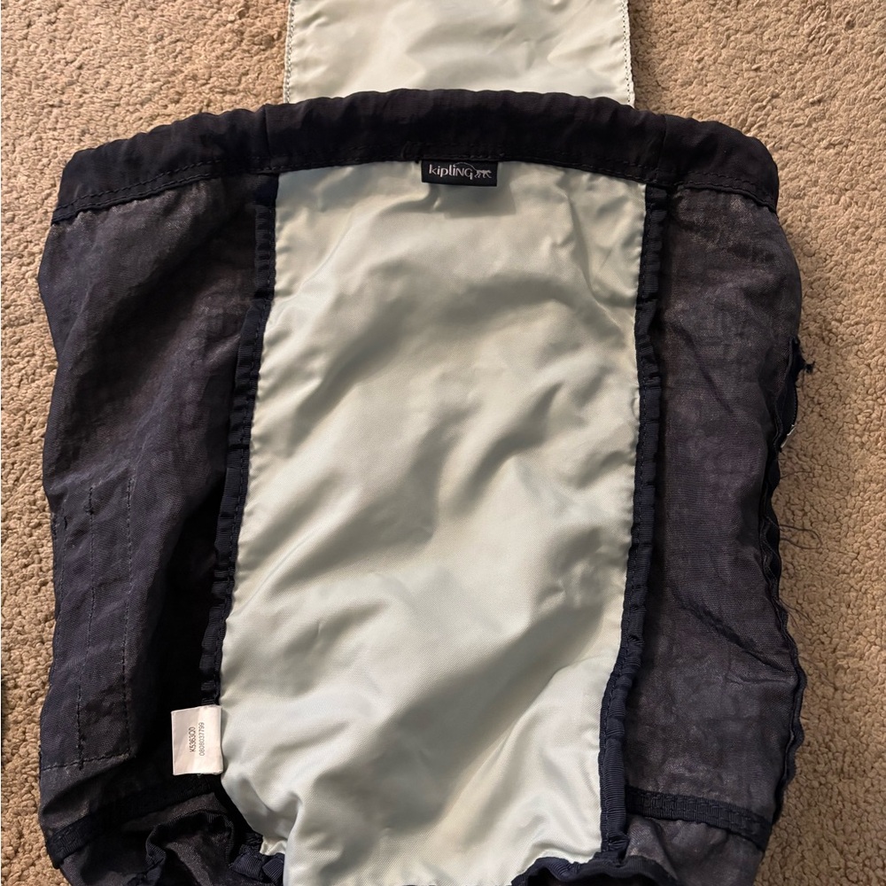 Kipling City Pack Navy Drawstring Flap Closure Ba… - image 5